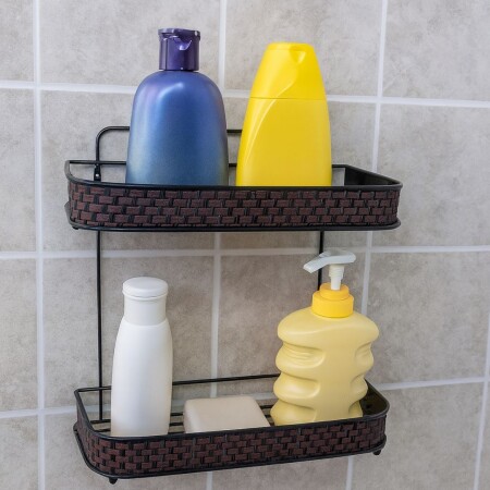 ORGANIZADOR DE METAL SIMIL RATTAN 2 ESTANTES ORGANIZADOR DE METAL SIMIL RATTAN 2 ESTANTES