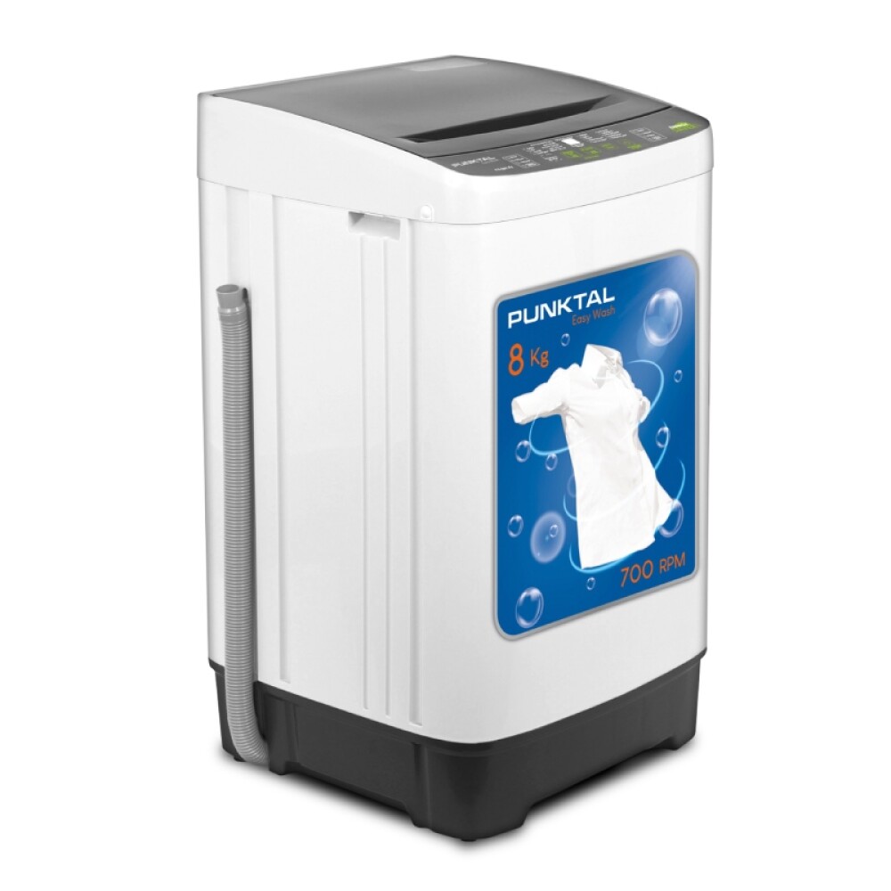 LAVADORA CARGA SUPERIOR AUTOMATICA 8KG 10 PROGRAMAS-BOMBA-700 RPM blanco