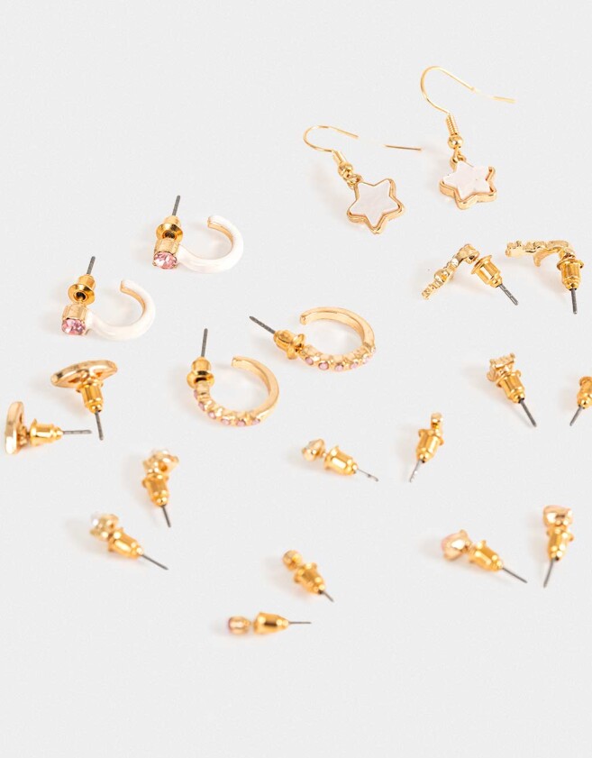 Aros Sets Strass Sets De Aros - Dorado