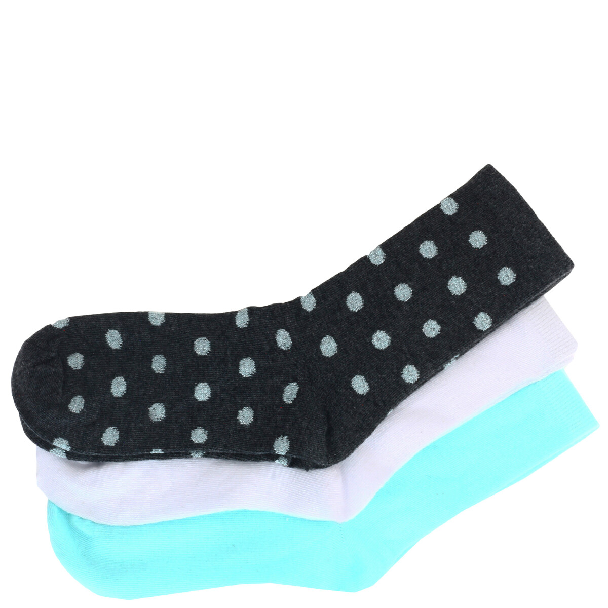 Medias de Mujer Miss Carol Media LUNARES pack x3 MissCarol - Blanco - Gris - Verde Agua 
