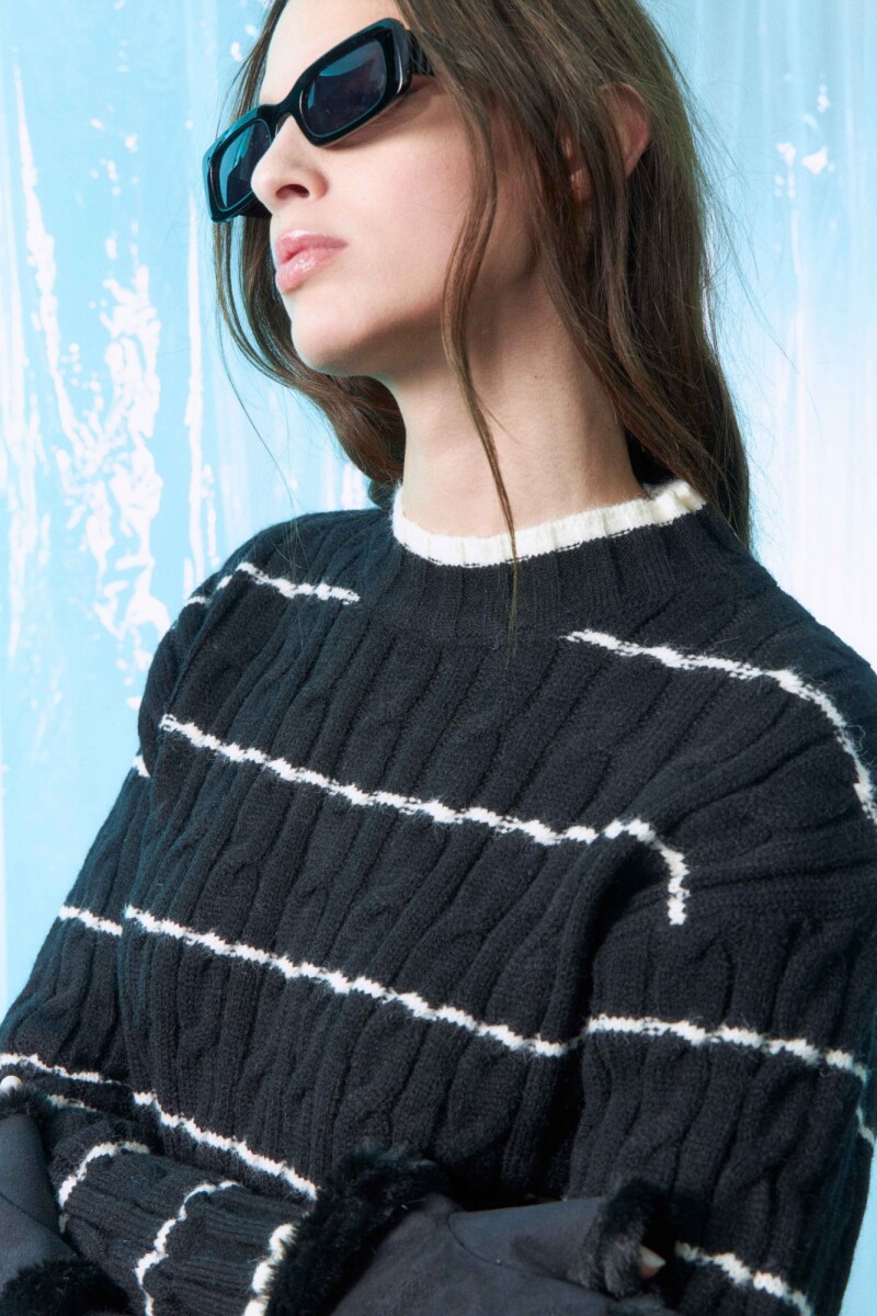 Sweater tejido ochos negro