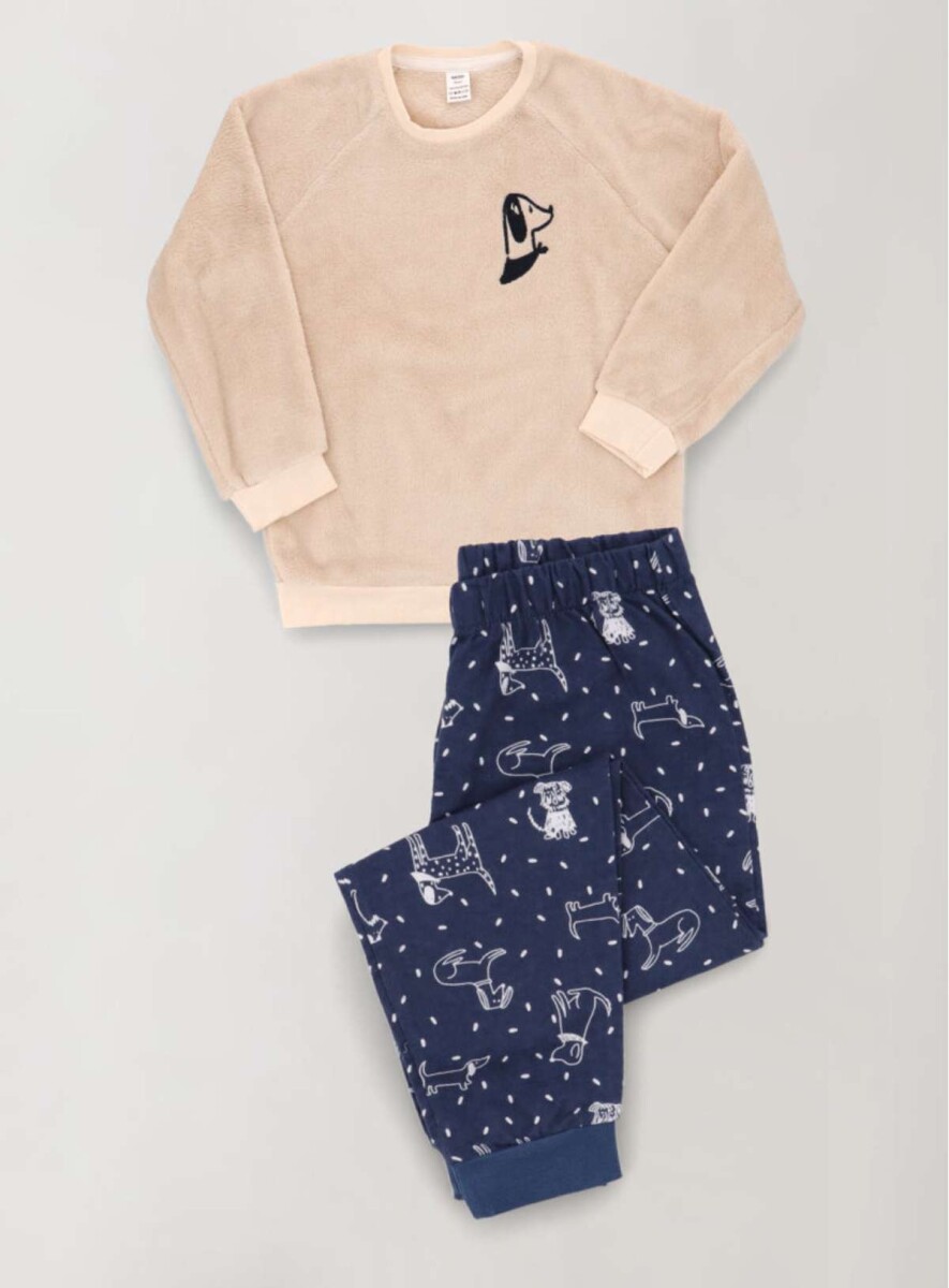 Pijama fran cozy dog - Marfil 