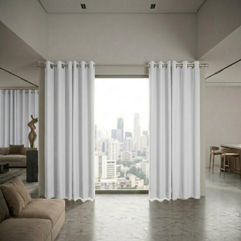 Cortina 100% Blackout set 4 paños 135 x 220 BLANCO