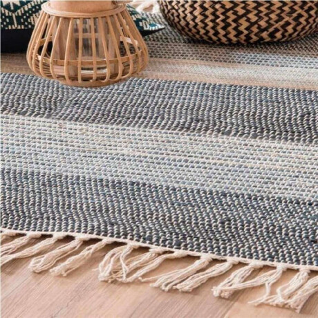 Alfombra C/Flecos 170X250Cm Azul/Gris