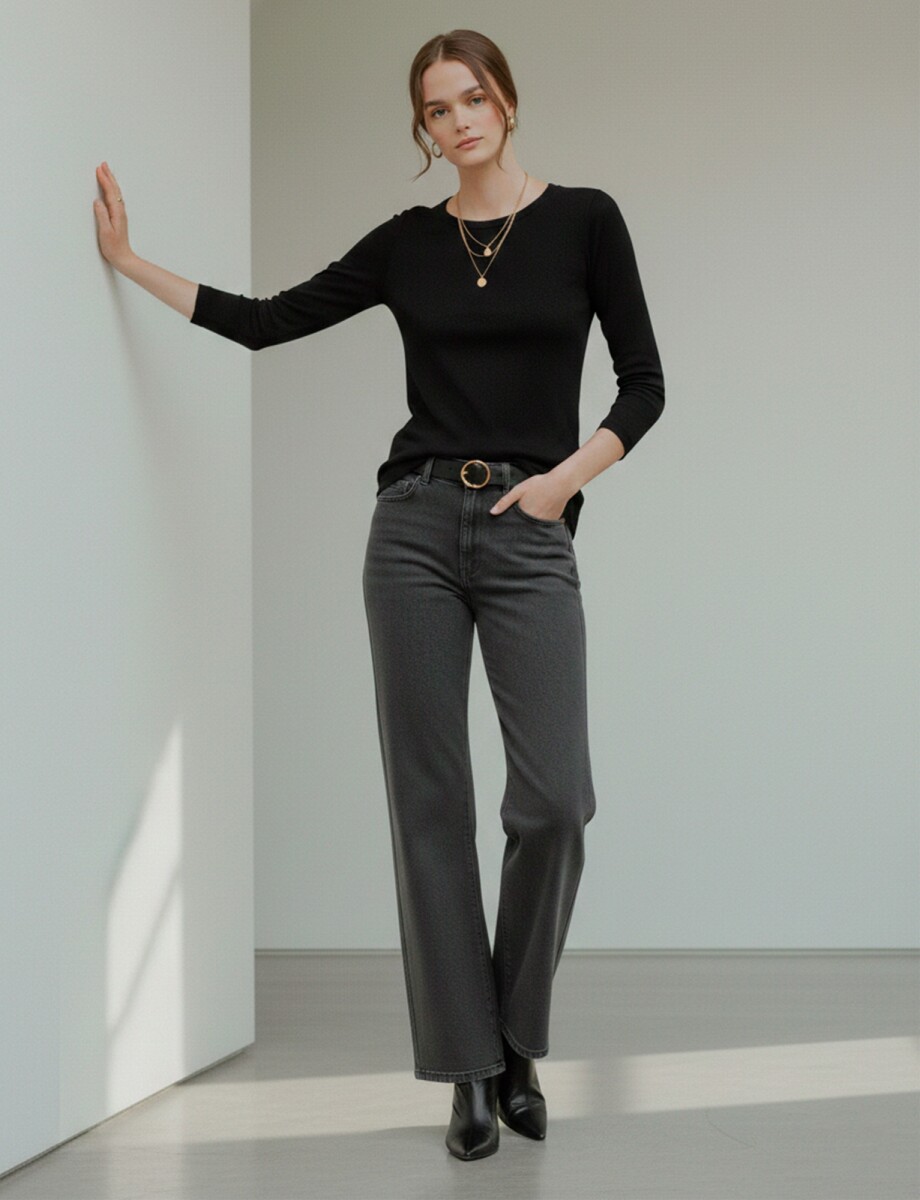 Remera Basica - Negro 