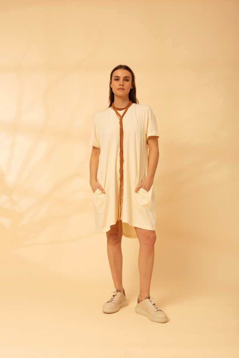 VESTIDO PRAIA COTTON - Crudo 