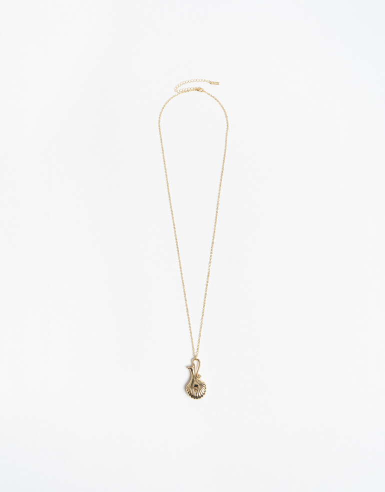 Collares Largos Color Collar Largo Metal Florero - Dorado