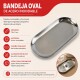 Bandeja Oval 18x8 cm metal PLATA