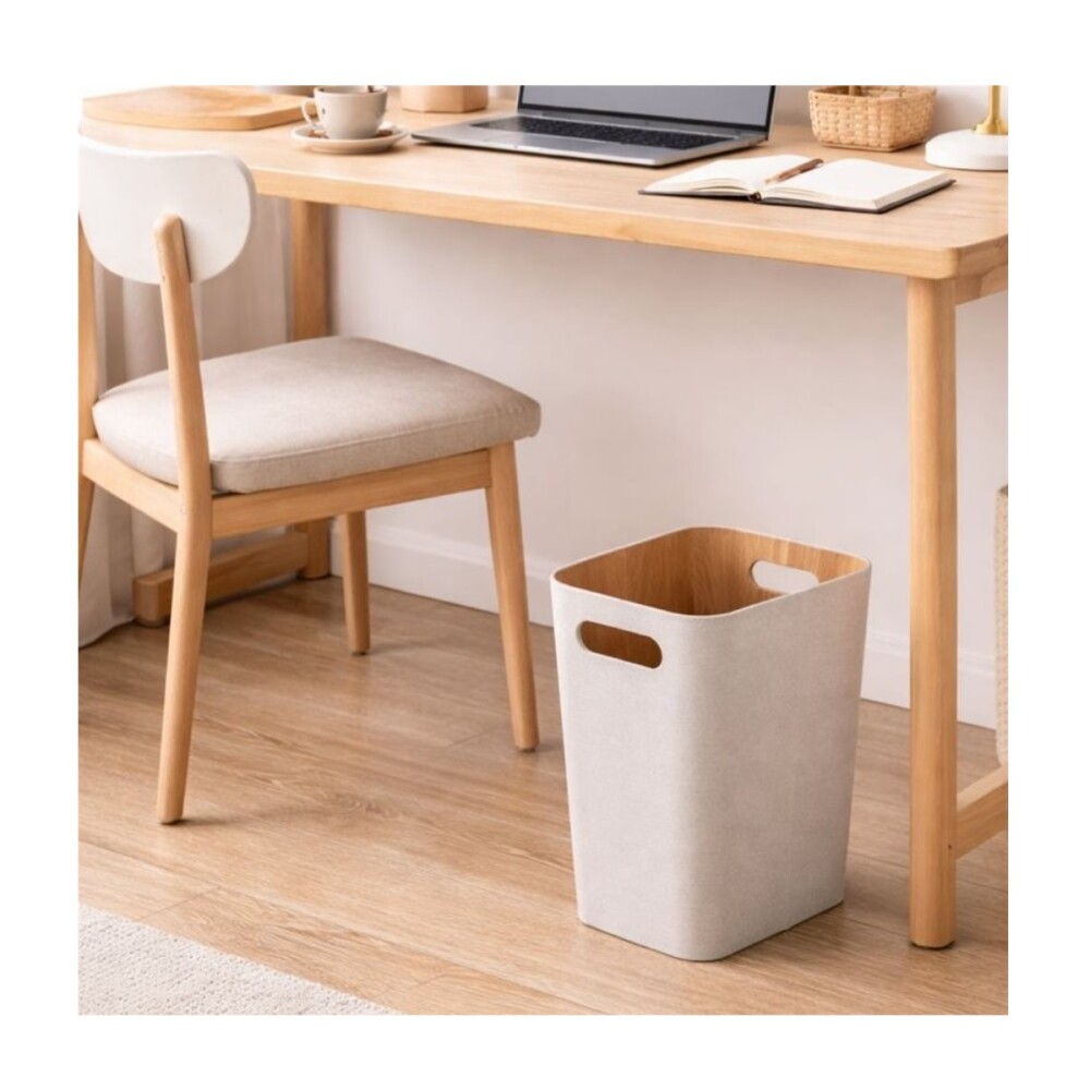 Papelera Selecta sin Tapa con Exterior de Tela Crema PAPELERA SIN TAPA 26X18X30CM EXTERIOR TELA CREMA
