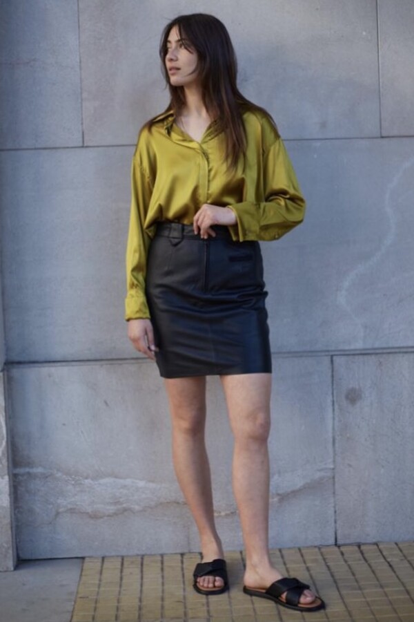 Blusa Seda Juliana Oversize Pistacho