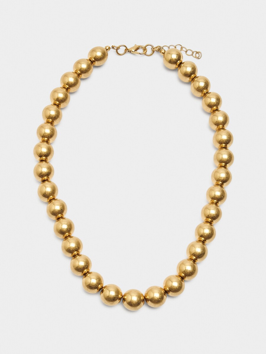 Collar Corto De Cuentas dorado