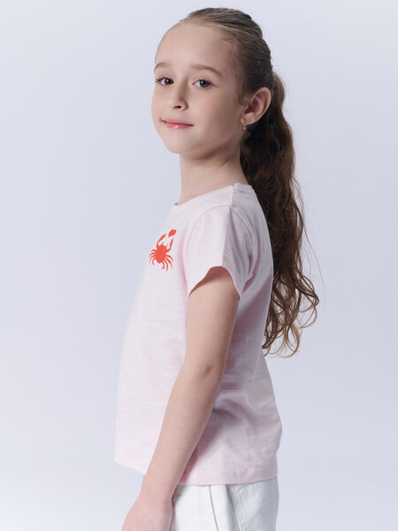 Remera manga corta slub estampa Cangrejo Rosa