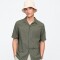 V-SS STANDARD LINEN COTTON RESORT COLLAR MESCULEN GREEN