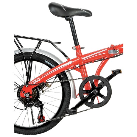 Bicicleta Plegable Rodado 20 Lumax Shimano Parrilla Rojo