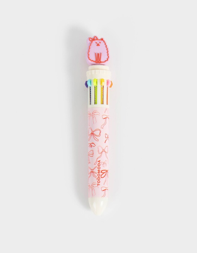Lapices y Lapiceras Animalito Lapicera Multipen Con Gatito - Rosa Chicle