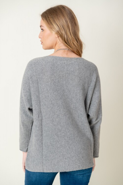 Sweater lana liso Gris