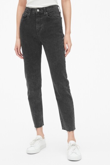 Jean Cheeky Straight Tiro Alto Washed Black