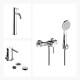 Juego Completo De Griferia De Baño Linea Lilo Fv CROMO