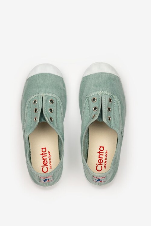 Zapatilla inglés puntera tintado enzimático aqua Verde