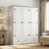 Ropero 3 Puertas 2 Cajones Madera - Linea Mexicana Blanco