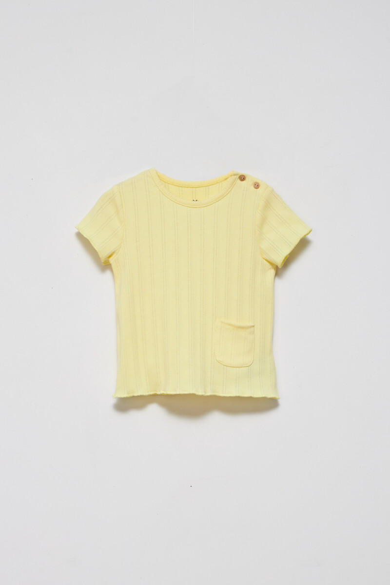 Camiseta de rib manga corta Amarillo