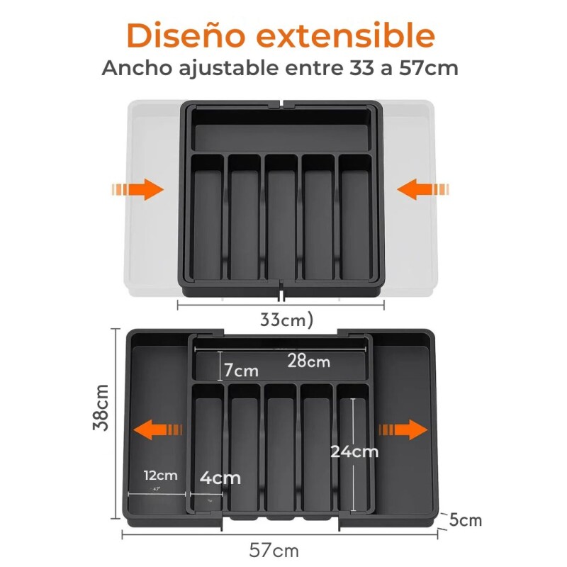 Cubiertero Organizador Cubiertos Extensible Cajon Cocina Gris Cubiertero Organizador Cubiertos Extensible Cajon Cocina Gris