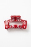 Broche cuadrado paisley rojo