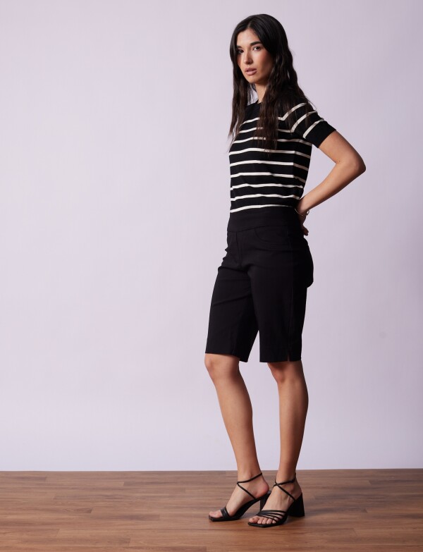 Bermuda Pretina Ancha NEGRO