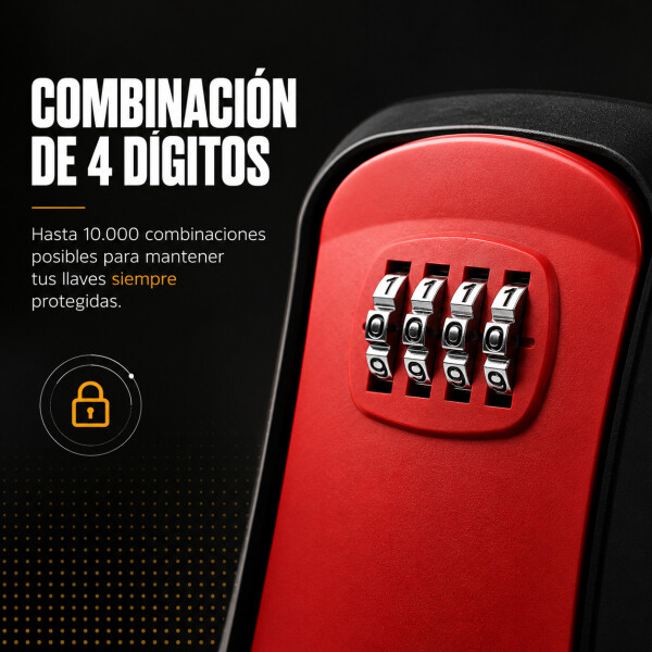 Caja Fuerte Cofre De Seguridad C/ Combinación 9,5 cm x 8 cm Rojo