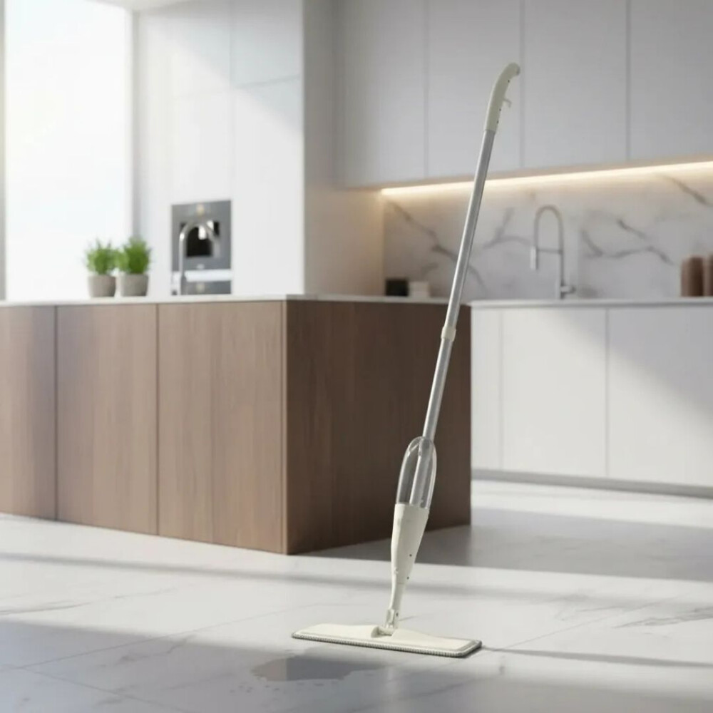 Mopa Para Limpieza De Pisos Con Spray Gris