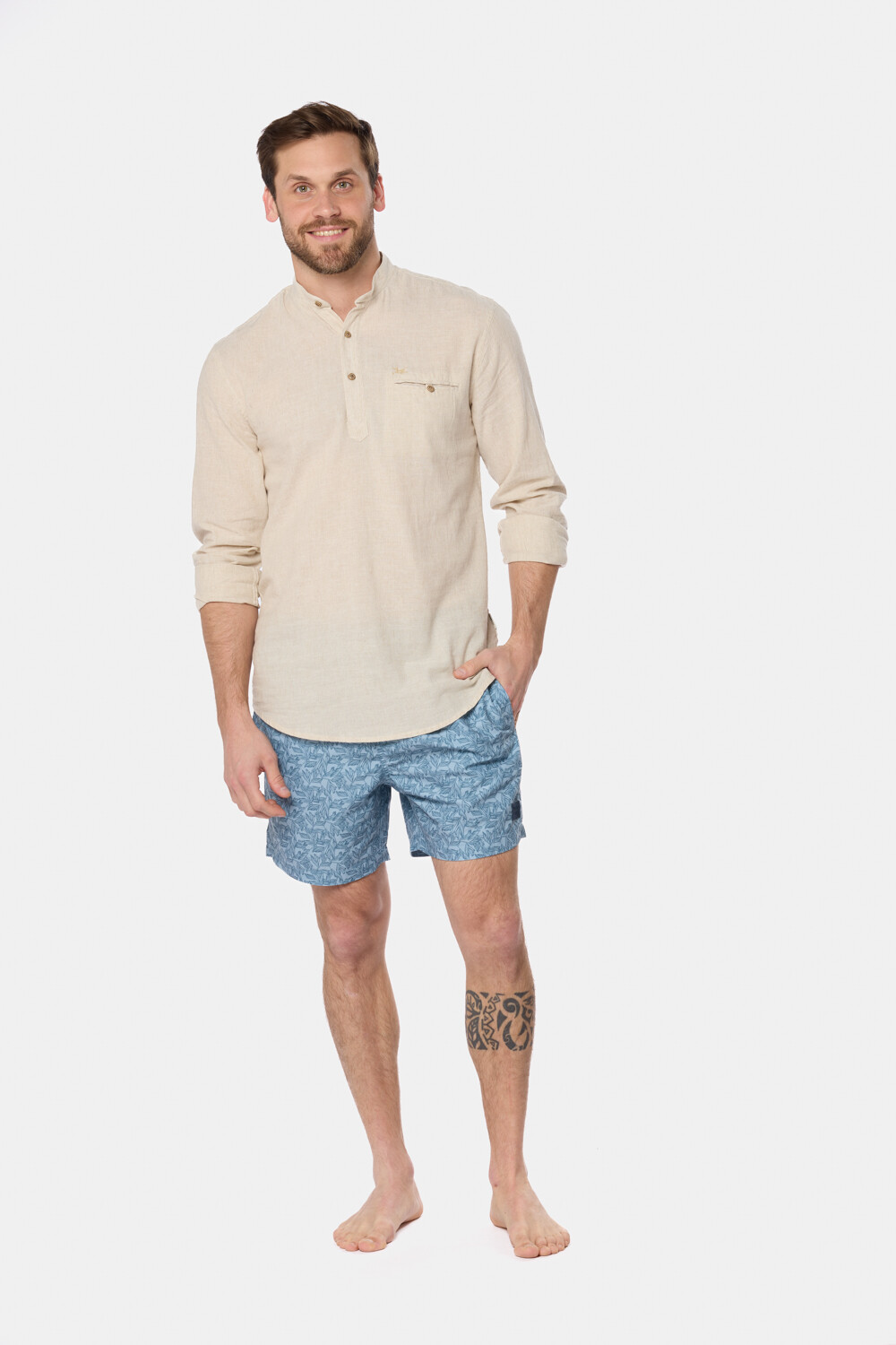 SHORT DE BAÑO ESTAMPADO Azul