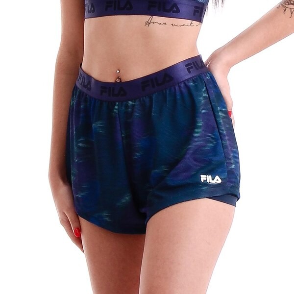 Short Deportivo Para Mujer Fila Flow Elastic Multi/Azul