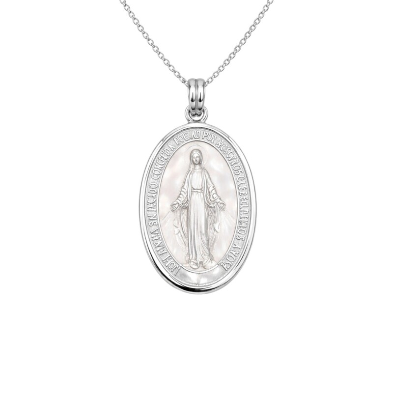 Dije virgen milagrosa - Plata 925 y oro - nacar - CP5671 conpiedra