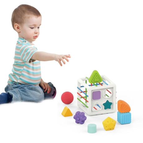 Cubo de Encastre Sensorial Didáctico de Estimulación Huanger Multicolor