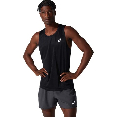 Silver Singlet M - Hombre Performance Black