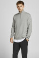 Sweater medio cierre Basic Light Grey Melange
