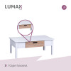 Mesa de centro Lumax de 1 cajón madera y blanco Mesa de centro Lumax de 1 cajón madera y blanco
