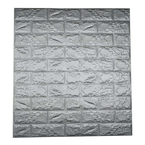 Revestimiento Pared Adhesivo Facil Colocacion Piedra X10 Un Variante Color Plateado