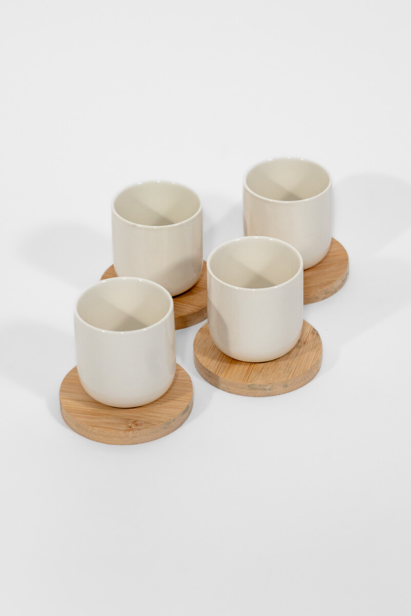 Taza Café Con Plato, Set 4. - Color Unico 