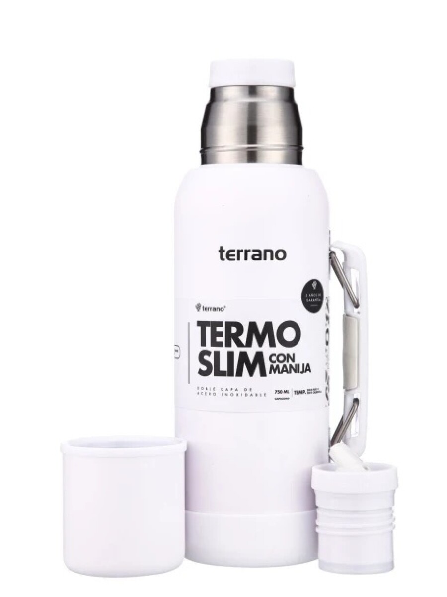Termo Terrano Slim 750ML Base de Silicona - BLANCO 