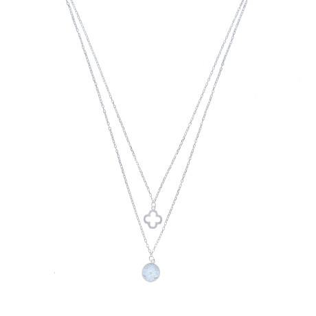 Conjunto de cadena y dije de plata 925 y circonias. Conjunto de cadena y dije de plata 925 y circonias.