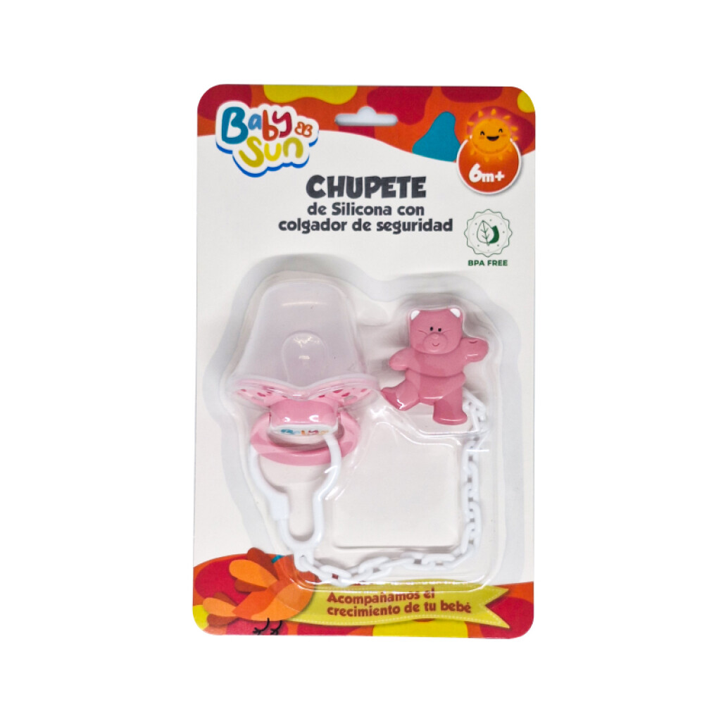 Babysun Chupete Silic Rosa C/prendedor
