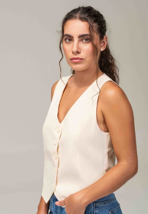 CHALECO LALY CORTO Beige