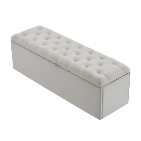 Puff Baúl Lumax Plegable 110x38 cm Organizador Living Dormitorio Gris Claro