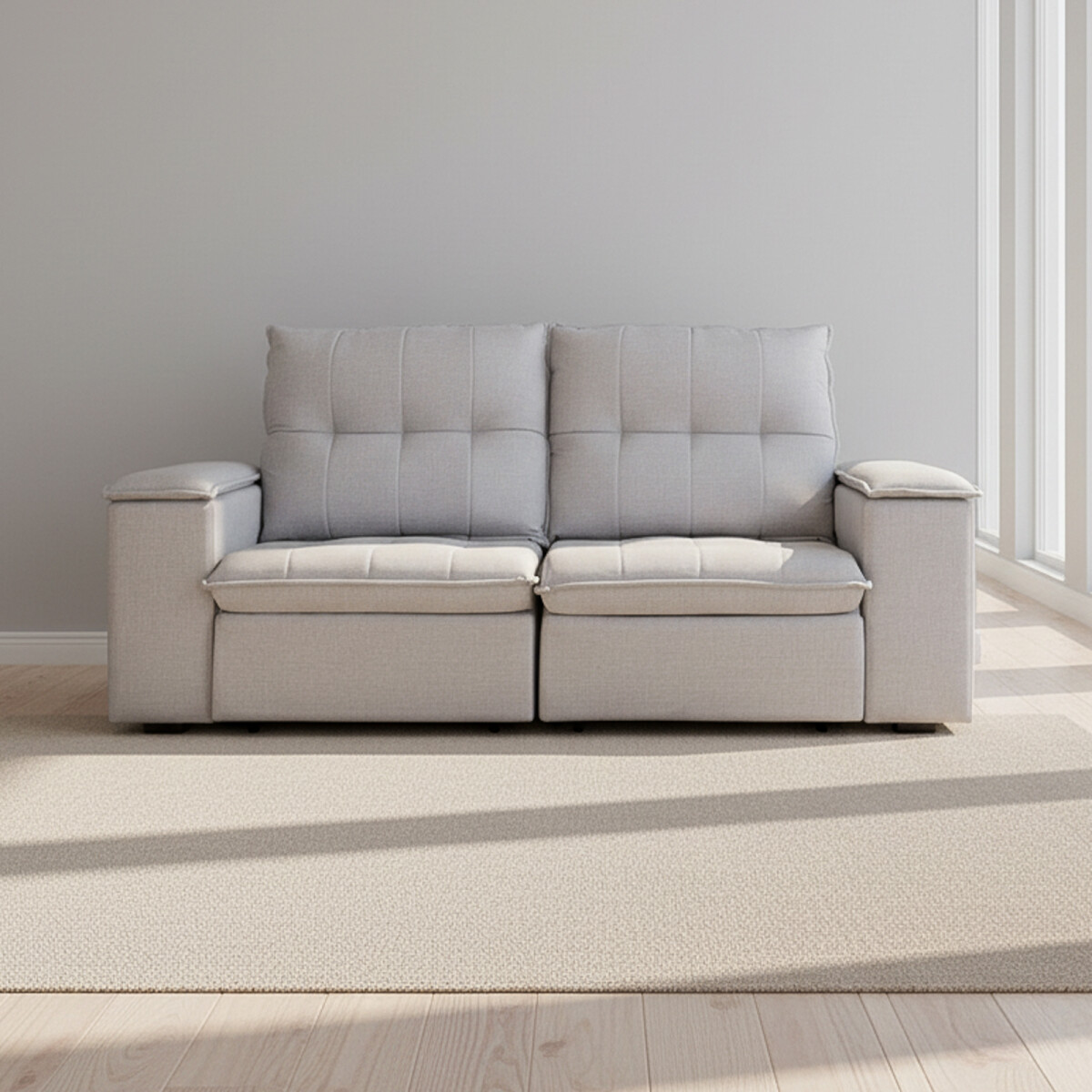 SOFA RETRACTIL - 3 CUERPOS TELA GRIS ATLANTA GRIS OSC 