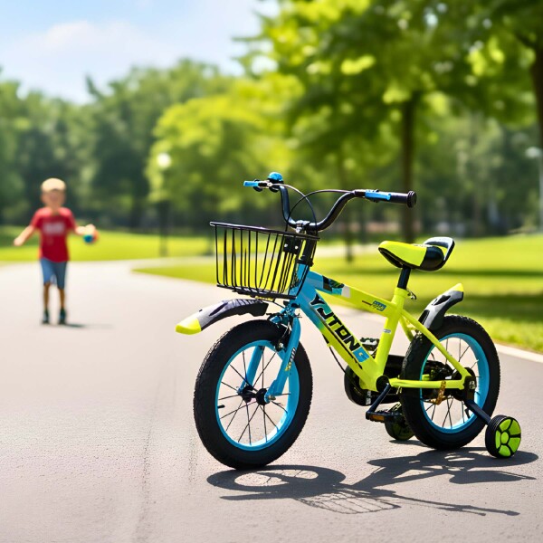Bicicleta Infantil Yjtong R14 Canasto Parrilla Guardabarros Amarillo 1