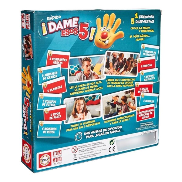 Juego Dame Esos 5 Diviertete En Familia Educa Niños Juego Dame Esos 5 Diviertete En Familia Educa Niños