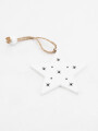 ADORNO COLGANTE MDF ESTRELLA 6PCS BLANCO
