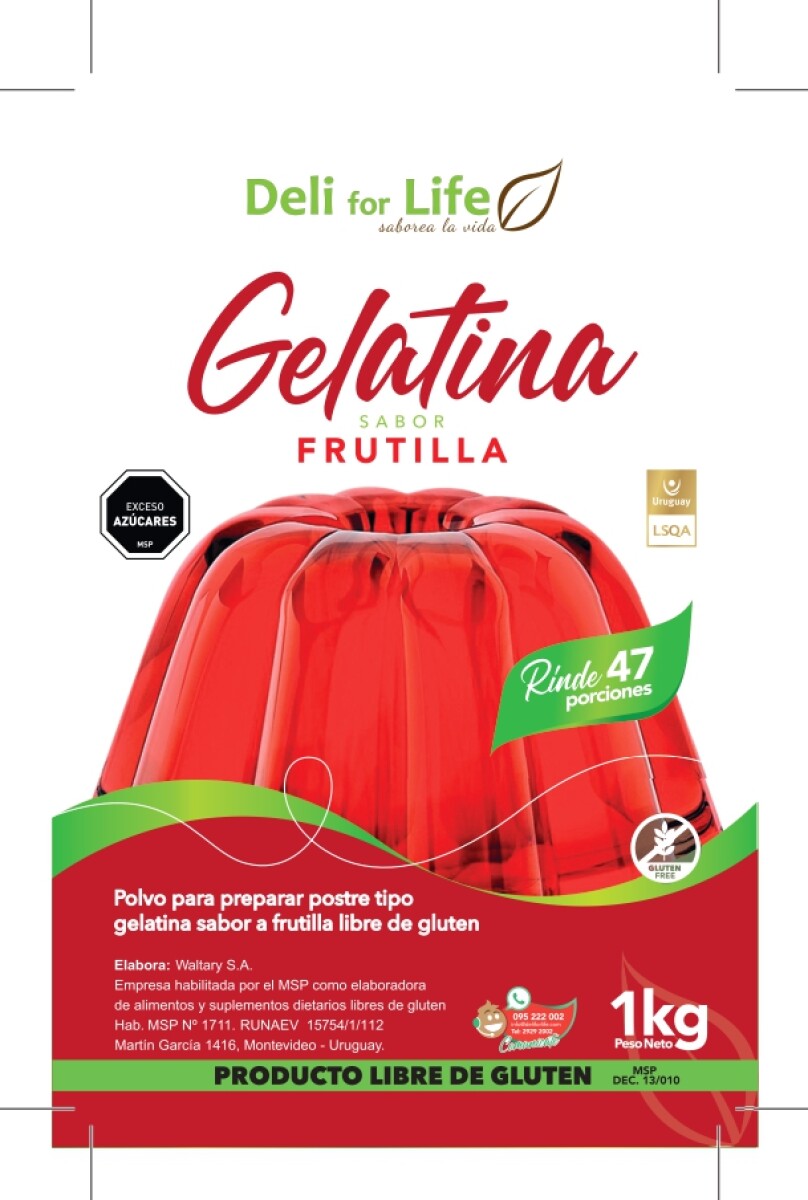 Gelatina Frutilla 1kg 