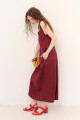 VESTIDO LINO VIVI BURDEOS